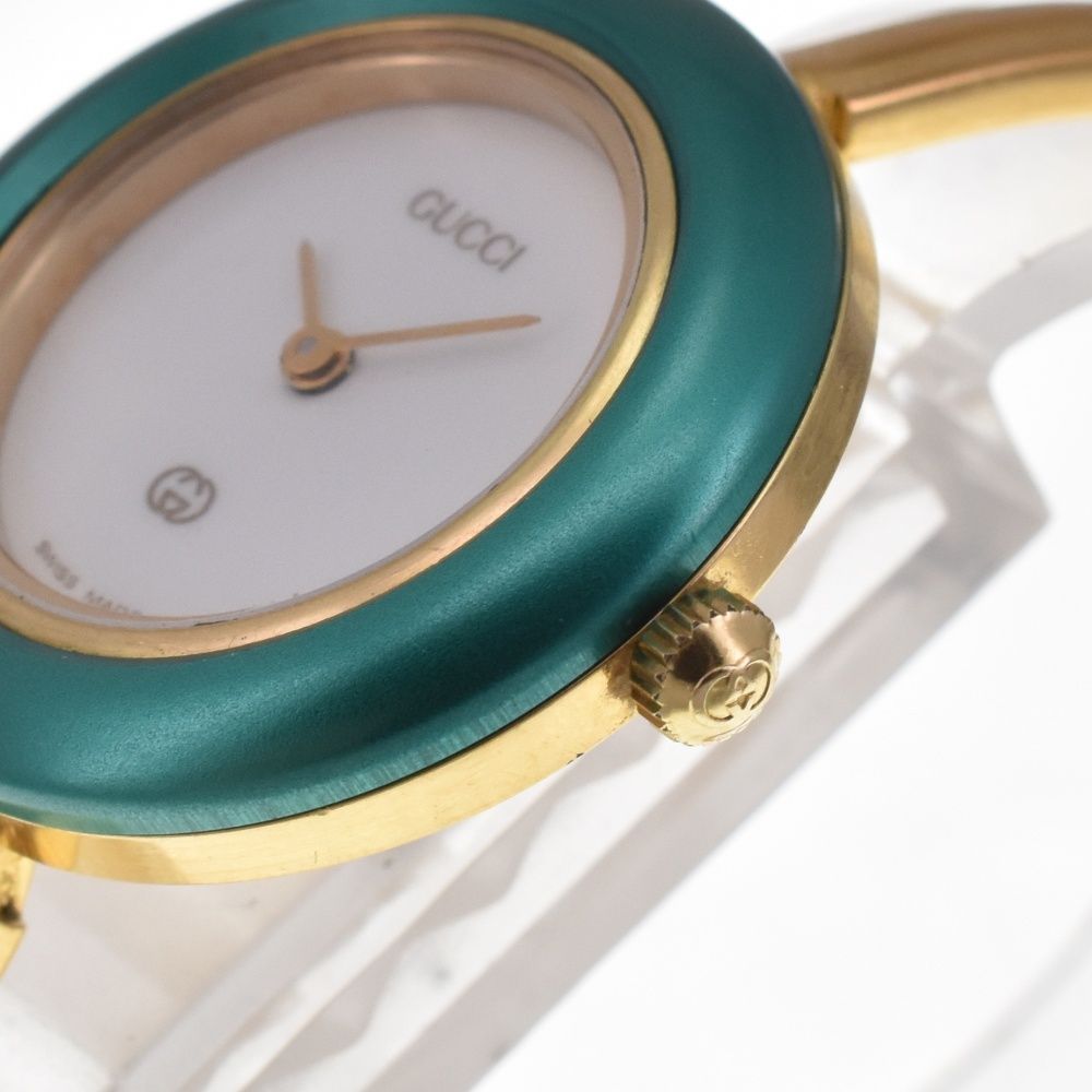 グッチ チェンジべゼル 11色 グッチ GUCCI 11/12 チェンジベゼル GP クォーツ レディース良品内箱