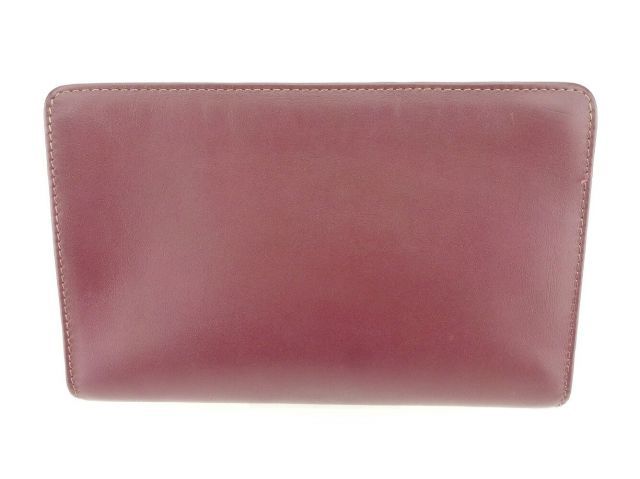 カルティエ ポーチ 化粧ポーチ マストライン ボルドー ゴールド レザー