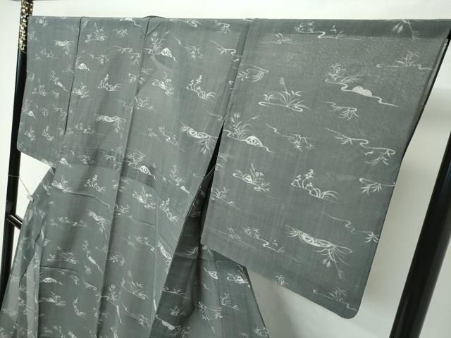 平和屋本店□極上 夏物 洗える最高級着物 ＜英＞はなぶさ謹製 小紋 紗  