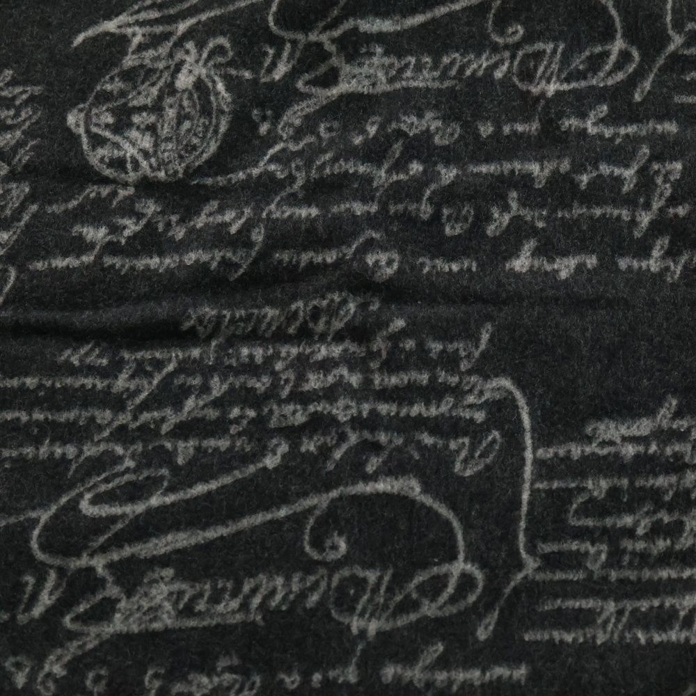 Berluti ベルルッティ カリグラフィ シルクストール スクリット総柄マフラー ブラック グレー