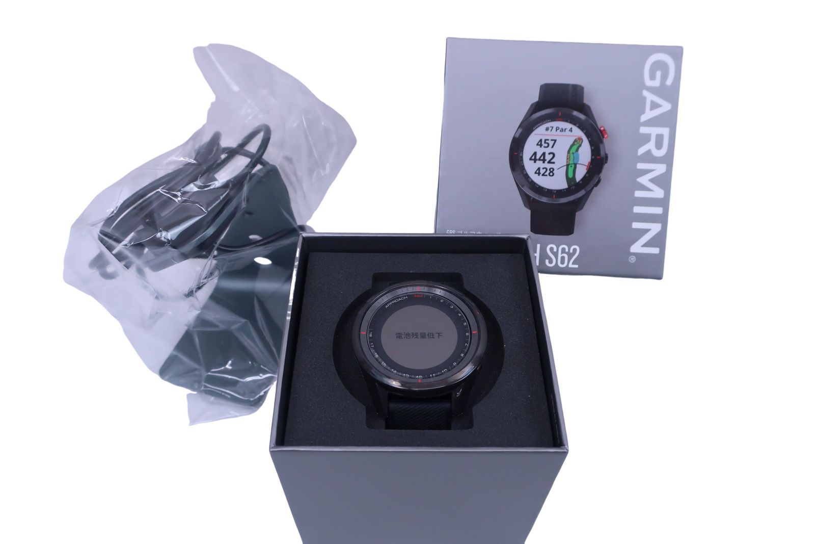 GARMIN - GARMIN S62 ブラック　中古美品 美品】GARMIN(ガーミン) GPSゴルフウォッチ 黒 APPROACH S62