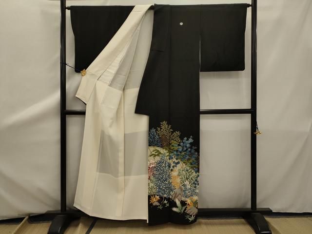 平和屋着物○本加賀友禅作家 柿本市郎 黒留袖 風景草木文 暈