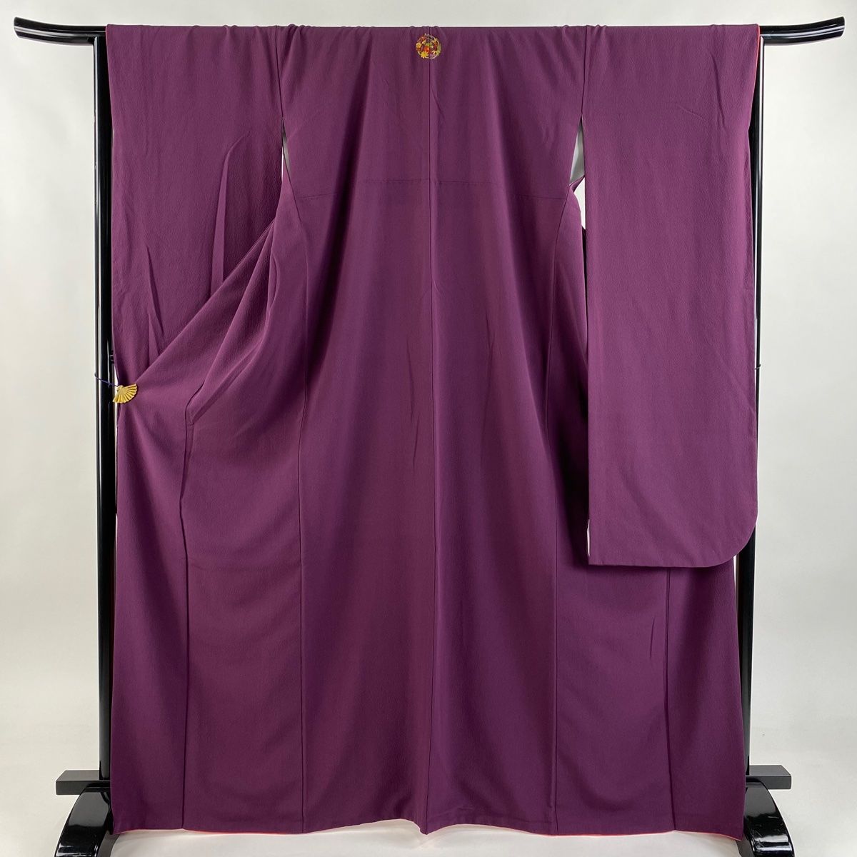 振袖 身丈168.5cm 裄丈66.5cm L 袷 紫 正絹 秀品 三つ紋