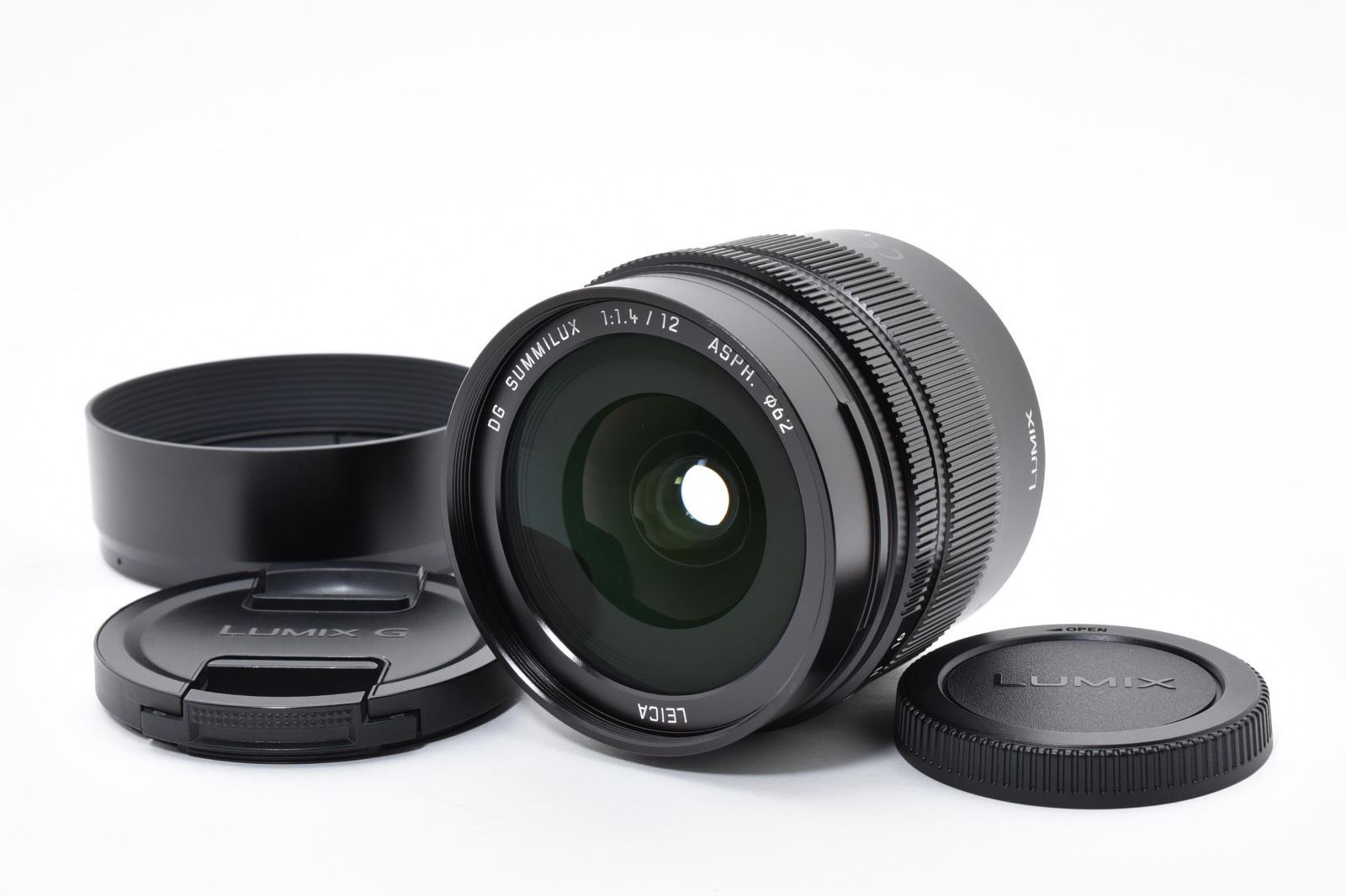 上 パナソニック Panasonic LEICA DG SUMMILUX 12mm F1.4 ASPH. レンズキャップ付き 完動品 16P96A510040