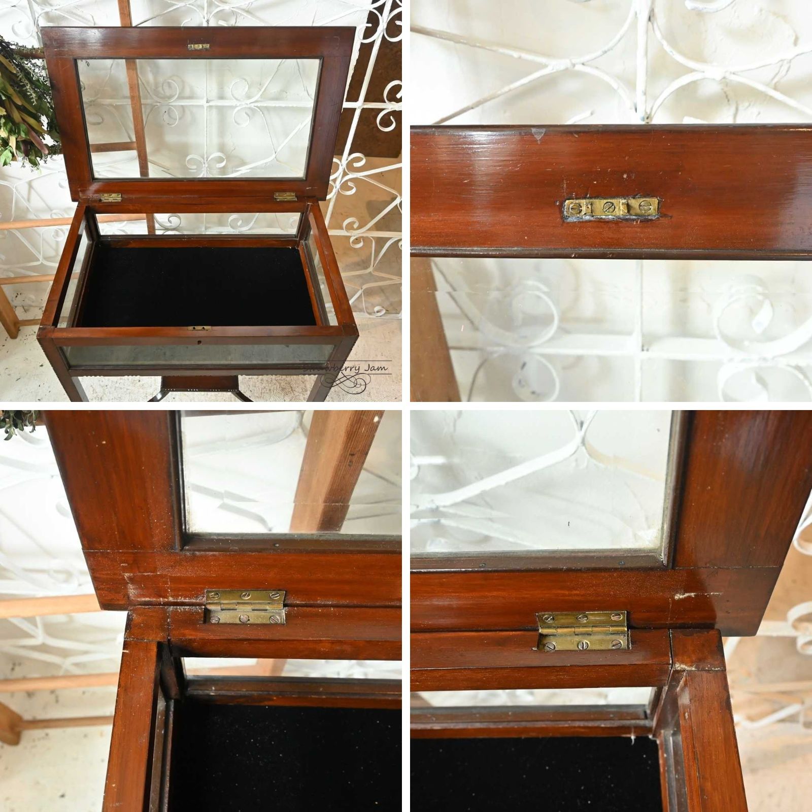 L3705-8 英国アンティーク ジュエリーキャビネット ショーケース 収納