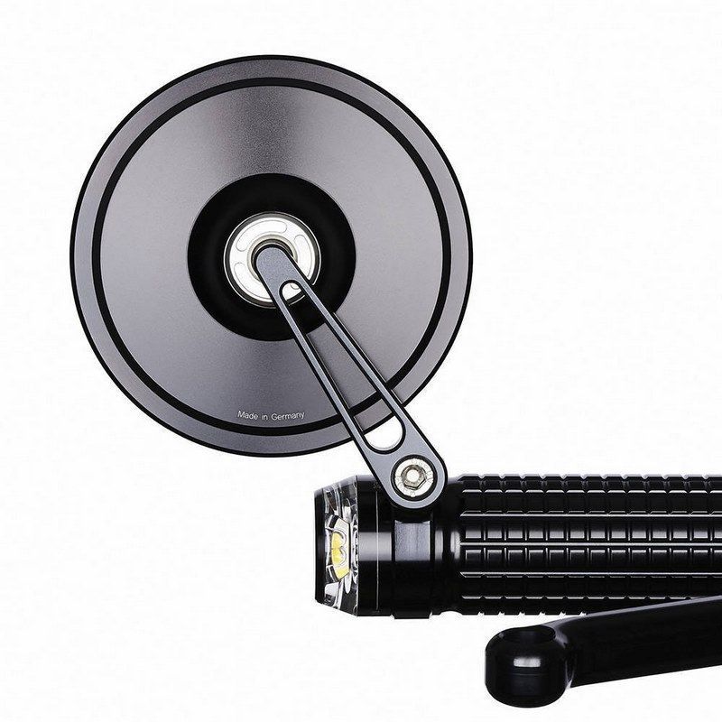 クランプ型バイクミラー 黒 ナポロッキー風 旧車 (検)ナポレオン Z1 CB