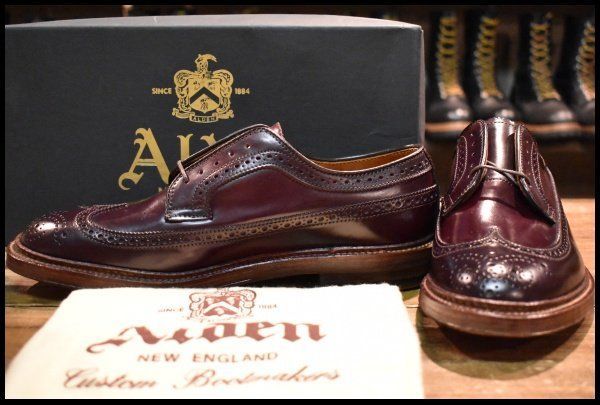 【7.5E 箱付 未使用】ALDEN オールデン D5511 ロングウイングチップ オックスフォード バーガンディ コードバン シューズ ブーツ HOPESMORE【EL087】