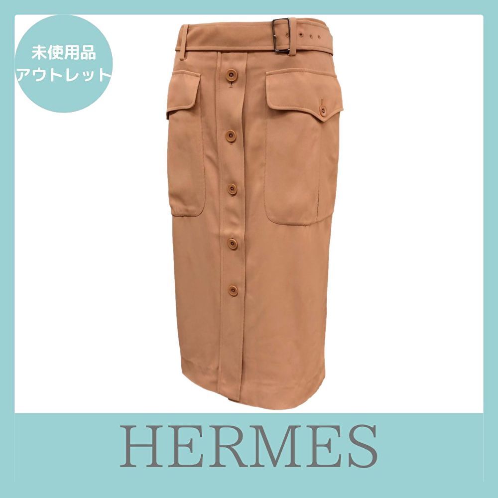 HERMES エルメス タイトスカート ボタンダウンスカート ベルト付き 38 サイズ - メルカリ