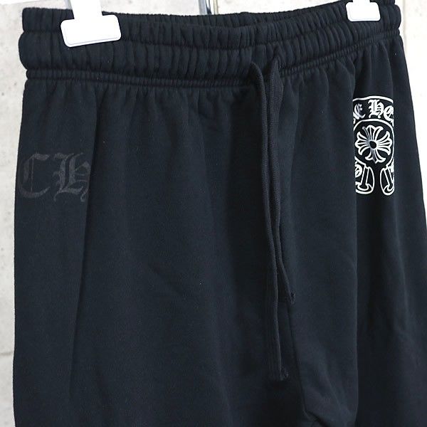  CHROME HEARTS クロムハーツ イングリッシュ ホースシュー スウェットパンツ メンズ SV 925 size L 黒 100737 ジョガーパンツ スウェットパンツ パンツ