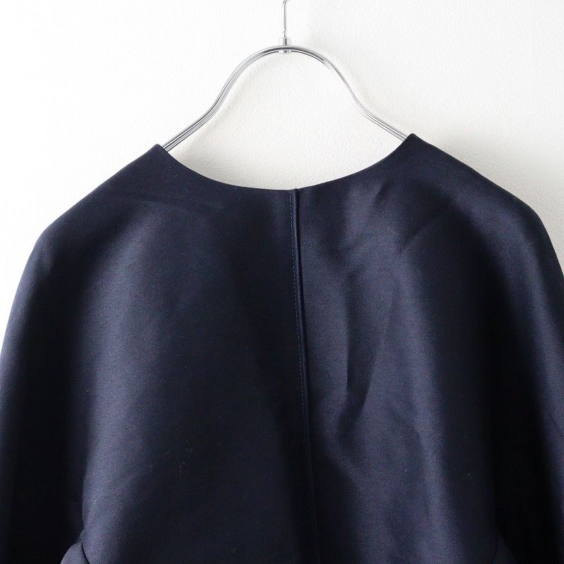 2023AW エブール ebure クリアダブルクロス ペプラムブラウス 36