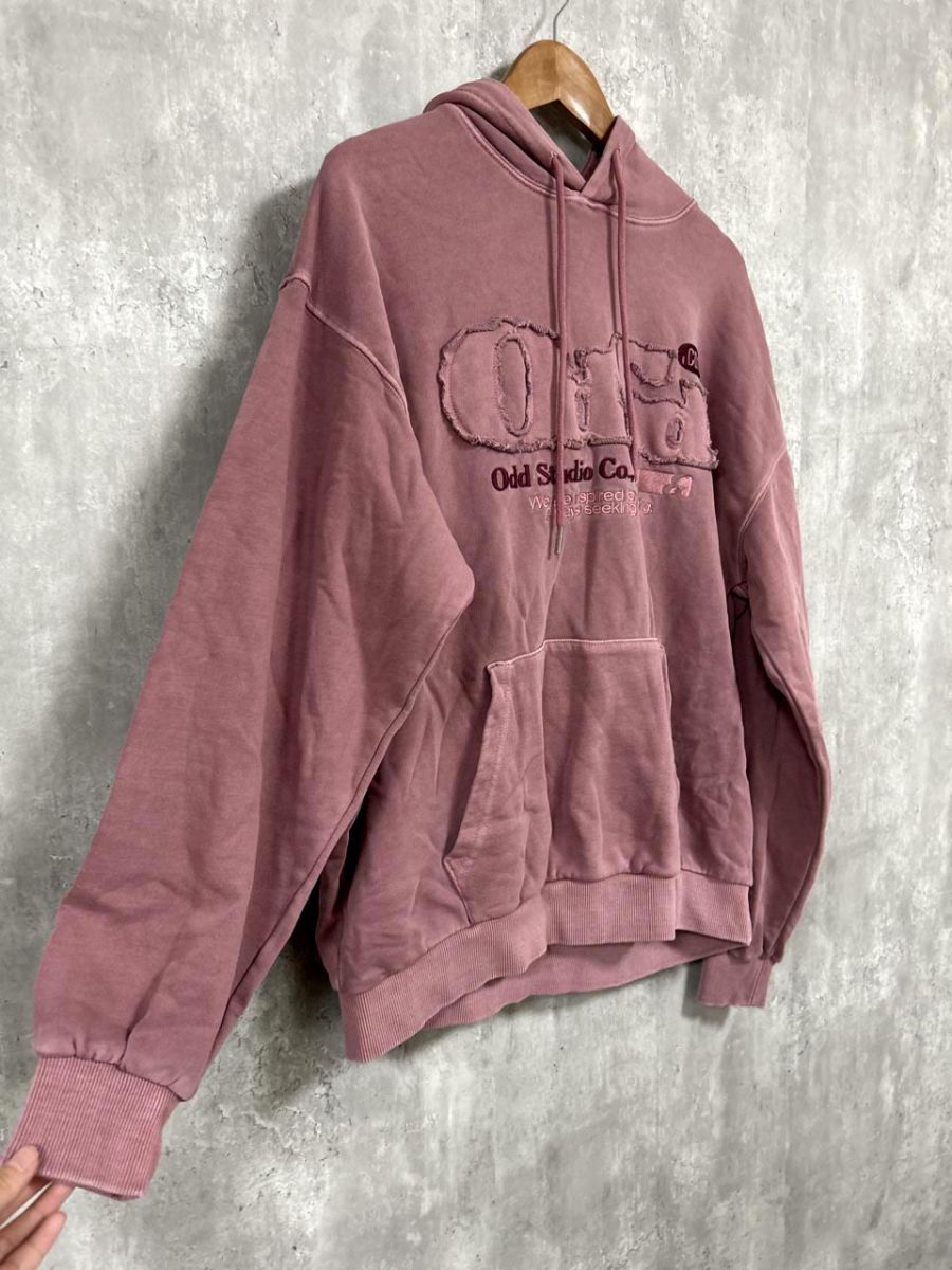 Odd Studio ピグメントダメージロゴフーディー ユニセックス