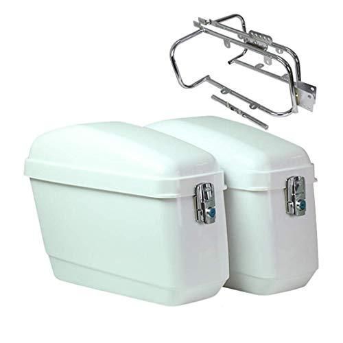 ユニバーサルバイクサイドボックス 工具収納コンパートメントの荷物 ABS素材 メッキブラケットで簡単に取り付け