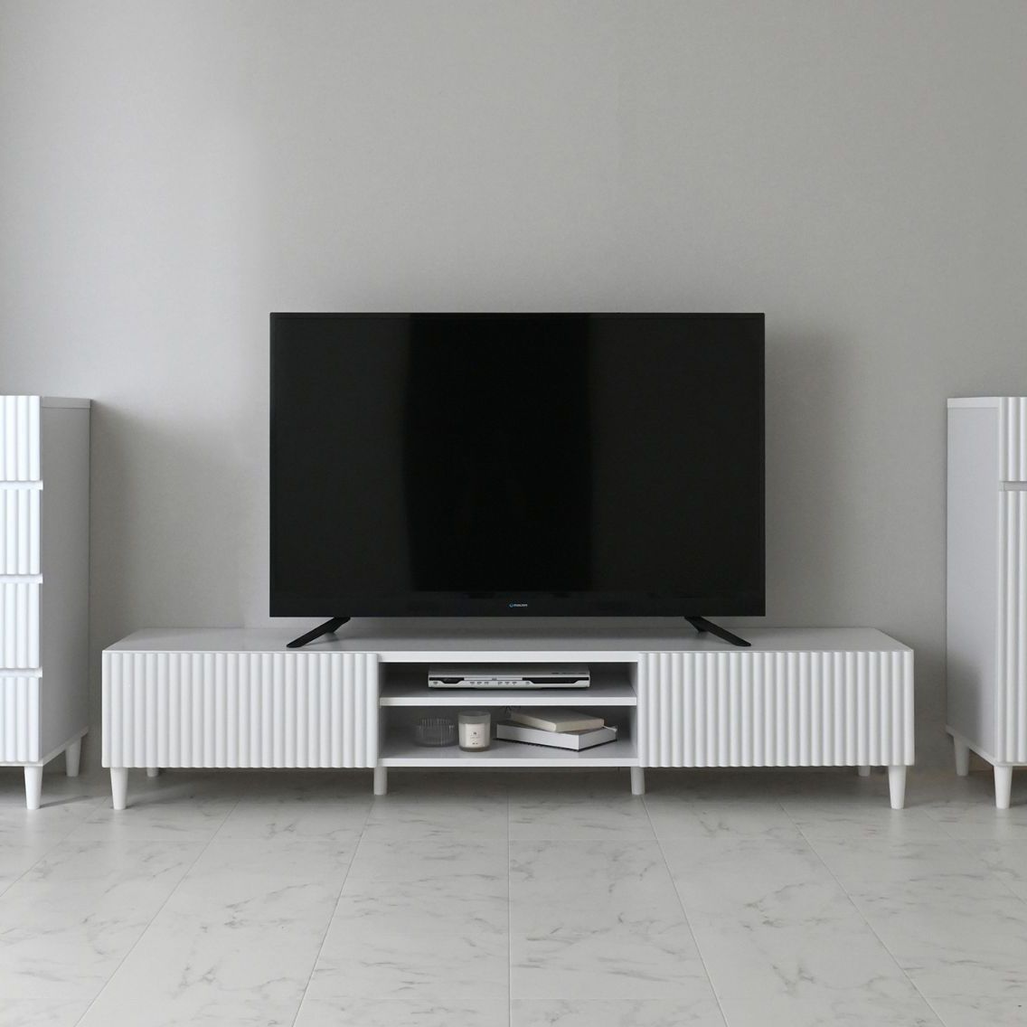 ウェーブデザイン おしゃれ テレビボード 幅180cm テレビ台 TVボード ローボード MARWIL-DEMENAGEMENTS_CH