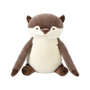 「りぶはあと」 背筋ピーン抱き枕 リラワーク カワウソのくるり (全長約40cm)  「日用品」