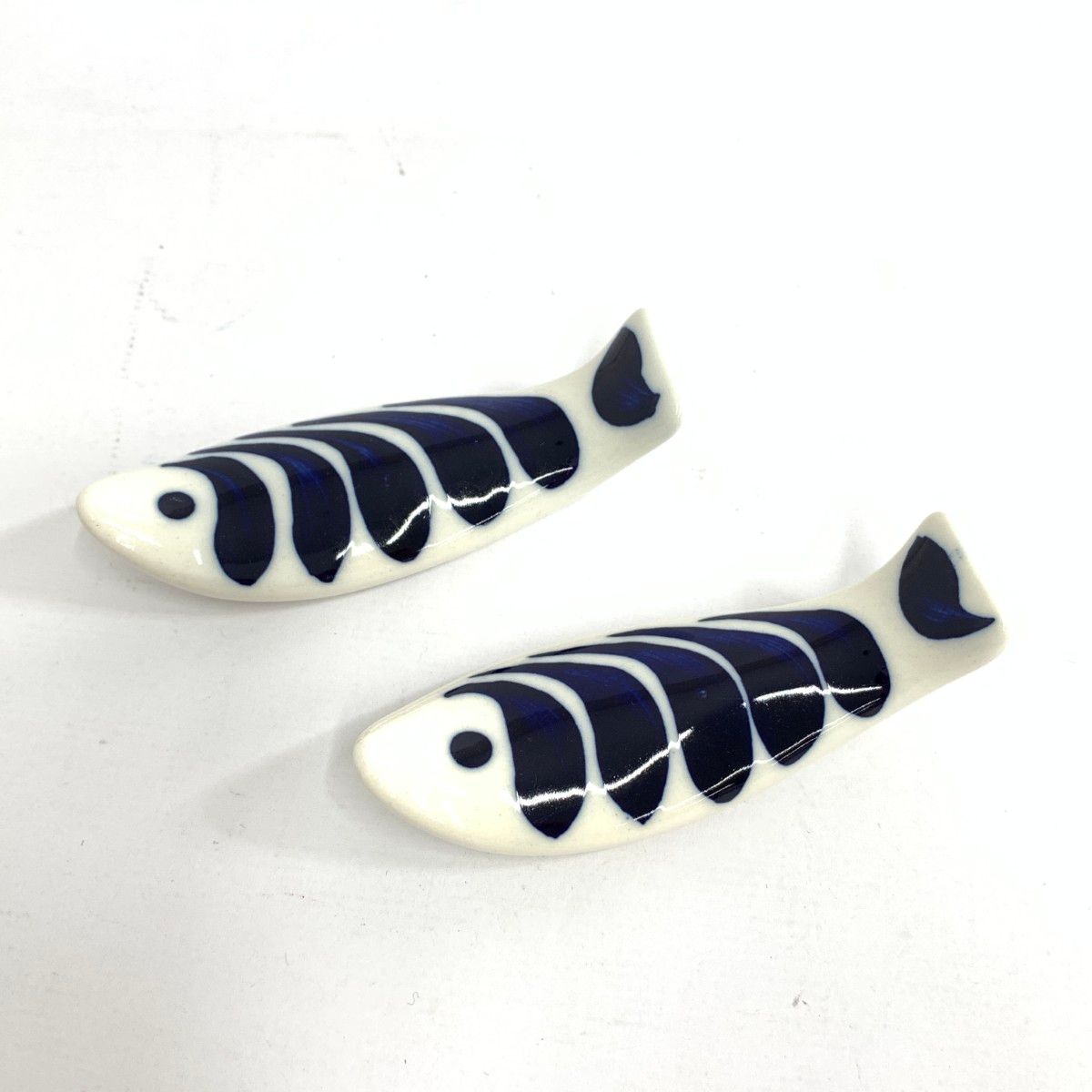 ARABIA アラビア フィッシュ 魚 箸置き 2客セット ホワイト|ネイビー 240001135991
