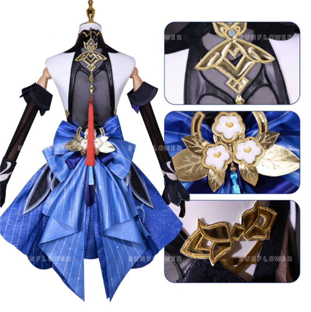 Amazon.co.jp: 原神 甘雨 かんう コスプレ衣装セット 髪飾り付き