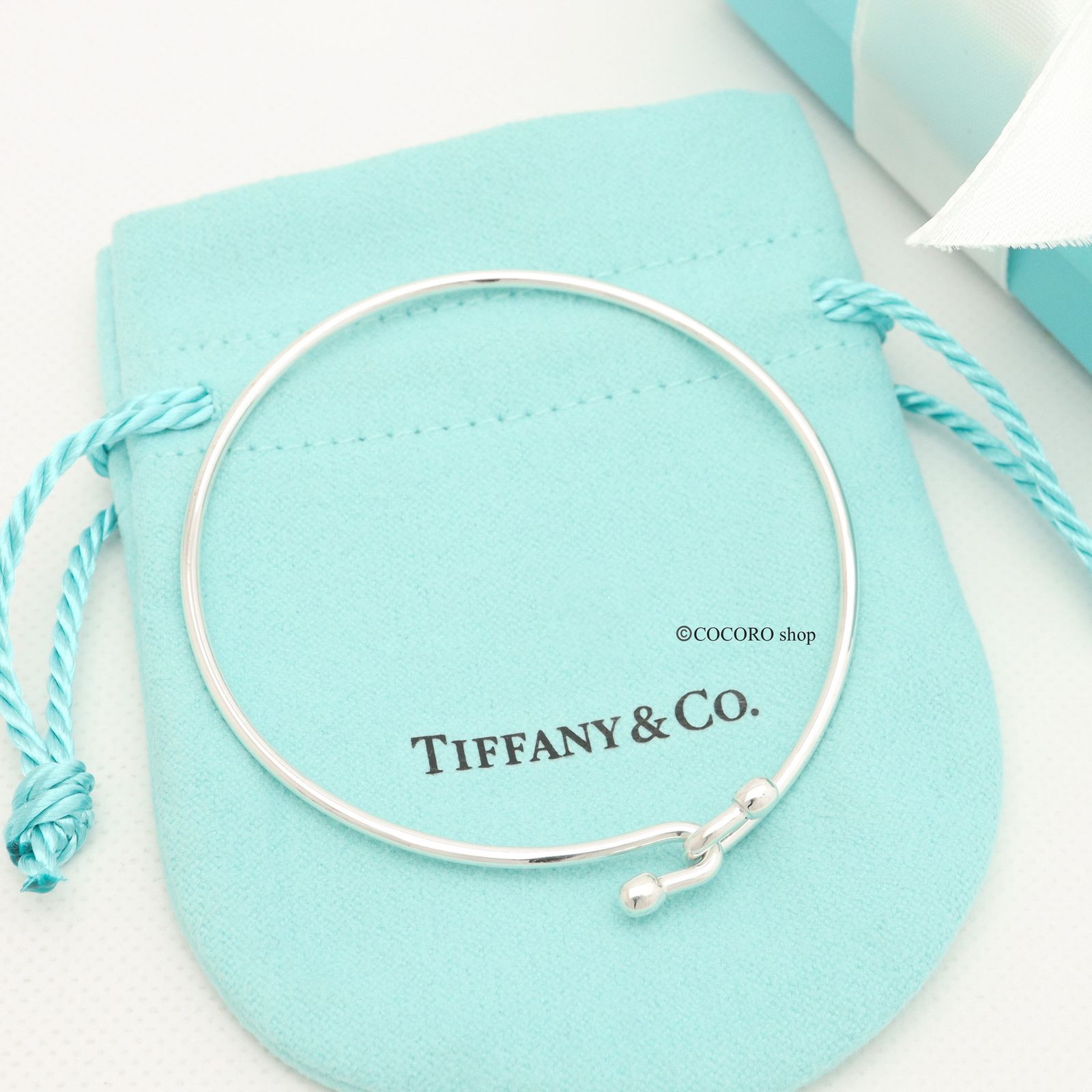 美品】ティファニー TIFFANY&Co. ダブル フック ワイヤー バングル