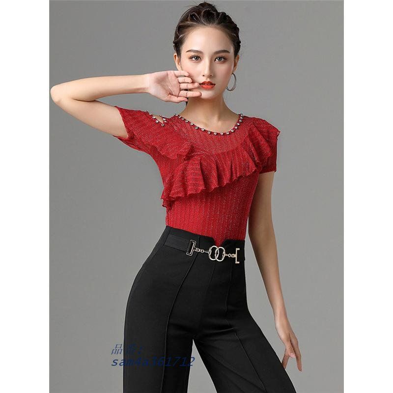 Hao-D 社交ダンス　ブラック シフォン 羽根付きフロート　未使用 Hao-D 社交ダンス ブラック シフォン 羽根付きフロート 未使用 ダンス