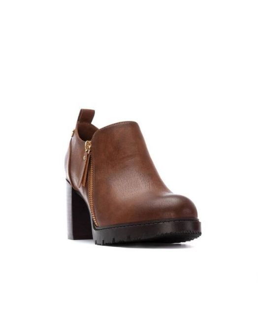 送料無料 キシタイ レディース パンプス シューズ Women s Zipper Block Heel Pumps By XTI Camel KIN-KAAI_COM