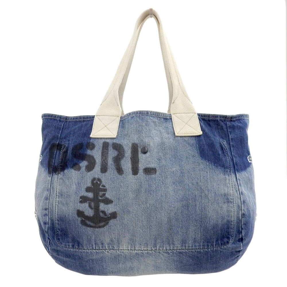 美品 ラルフローレン RALPH LAUREN 現行タグ DENIM&SUPPLY USRL アンカー ステンシル デニム キャンバス トートバッグ  レディース メンズ ブリーチ加工 ユニセックス 旅 - メルカリ