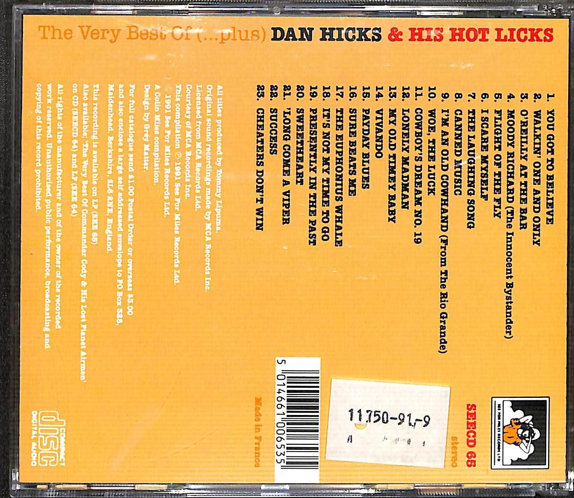 CD】Dan Hicks And His Hot Licks The Very Best Of (Plus) ダン