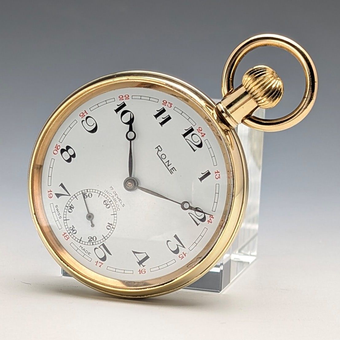 ラビィ　スイスブヘラ社　懐中時計 1960年代頃 アンティーク スイスRONE 懐中​時計 金張りオープン