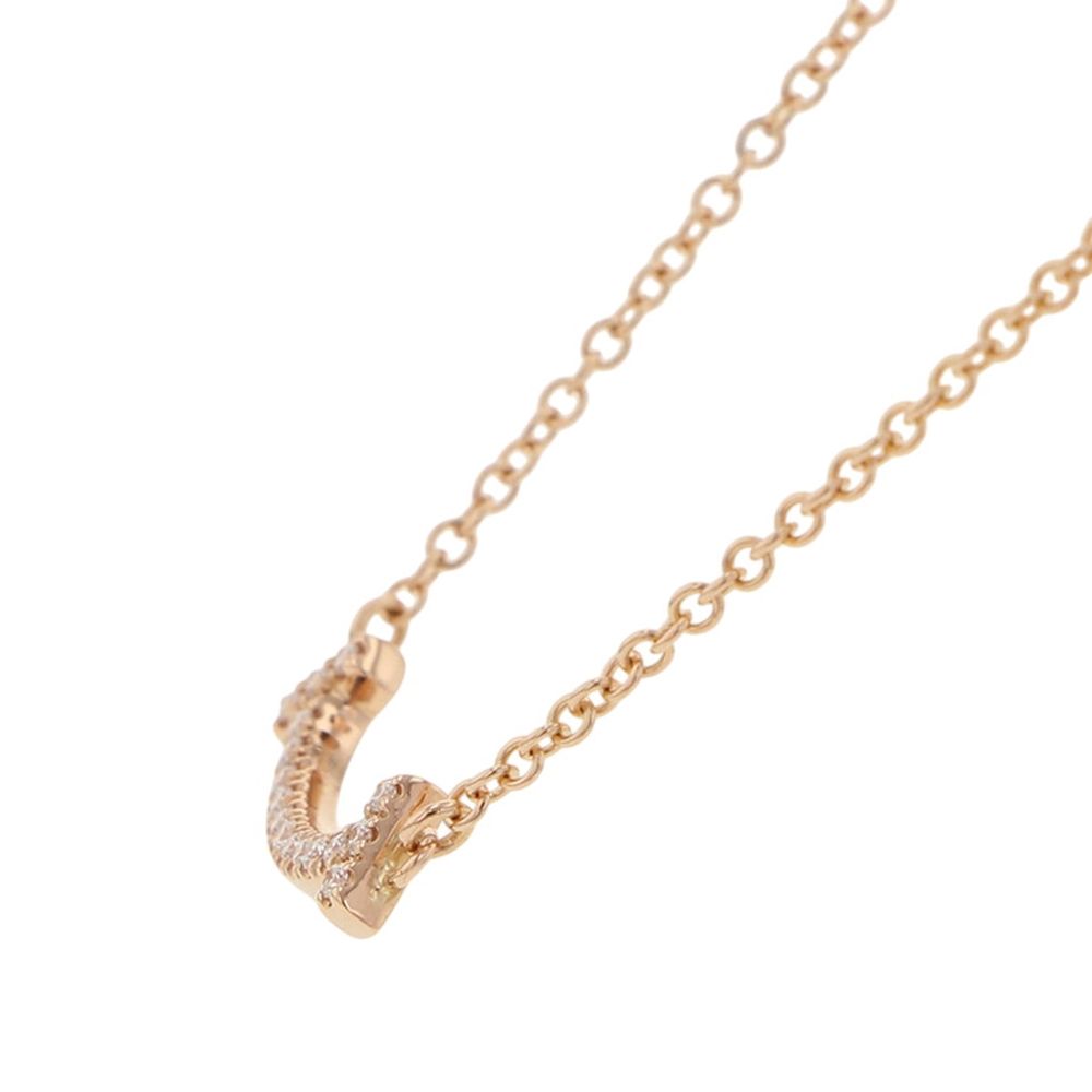 ティファニー ネックレス Tスマイル ミニ ダイヤ 計 0.03ct K18PG  