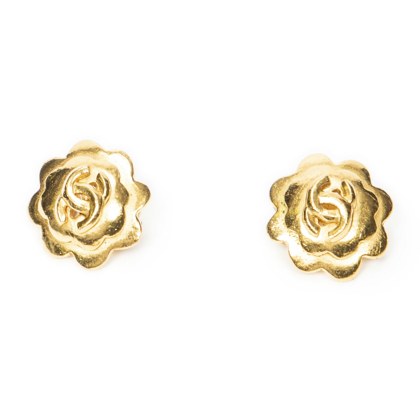 CHANEL シャネルCCカメリアクリップオンピアス金金メッキA