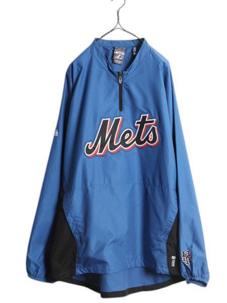 【お得なクーポン配布中!】 デッドストック MLB オフィシャル マジェスティック メッツ ナイロン ジャケット メンズ XL ウインドブレーカー プルオーバー 大きいサイズ