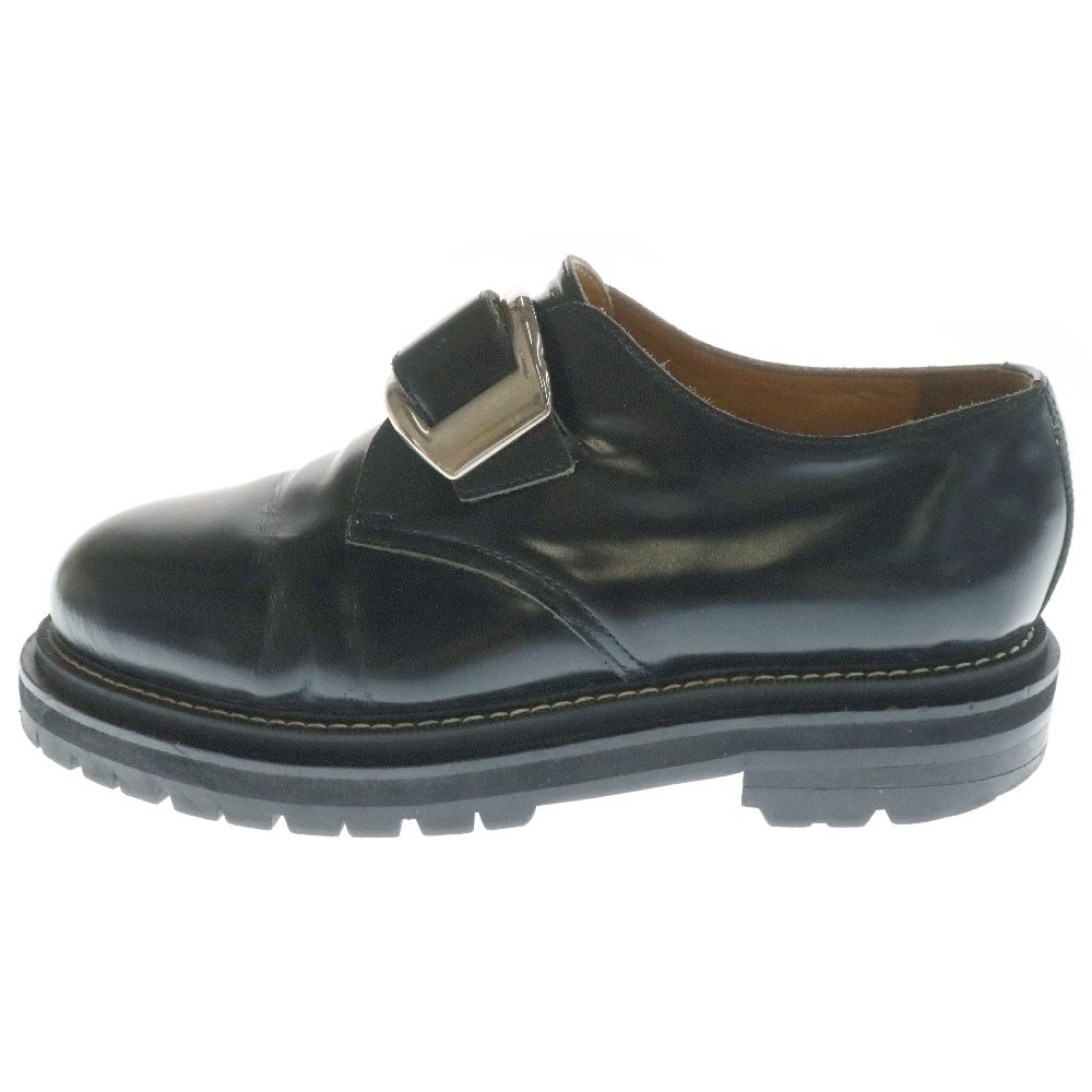 SOE ソーイ One Buckle Plain Toe Shoes ワンバックル プレーントゥ レザー シューズ ブラック 1201-02-001
