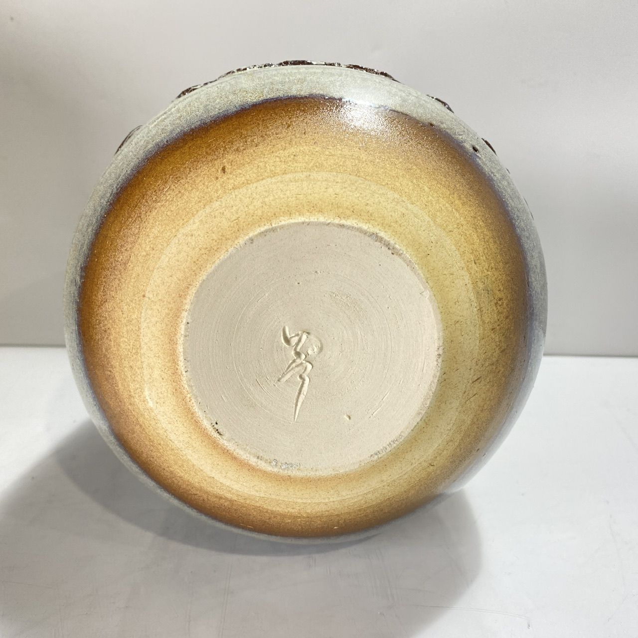 花瓶　陶器　瀬戸　広末窯　作品　美品　フラワーベース　壺　置き物　匿名配送 メルカリ