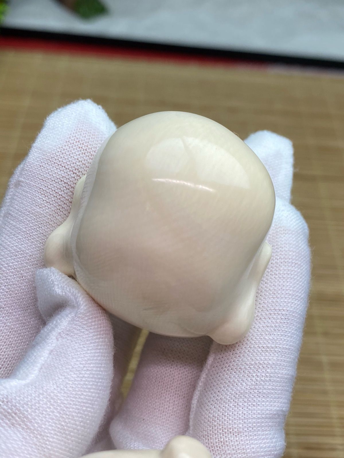天然マンモス牙美しい手作り彫刻 弥勒仏頭 保健球 - メルカリ