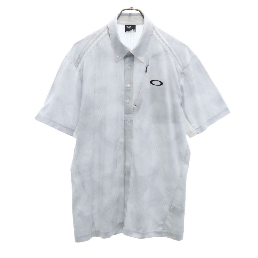 オークリー 総柄 半袖 ポロシャツ XL グレー系 OAKLEY メンズ
