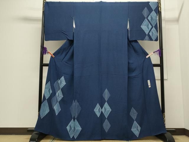 平和屋着物□極上 夏物 訪問着 縦絽 片輪車花文 白藤色地 逸品