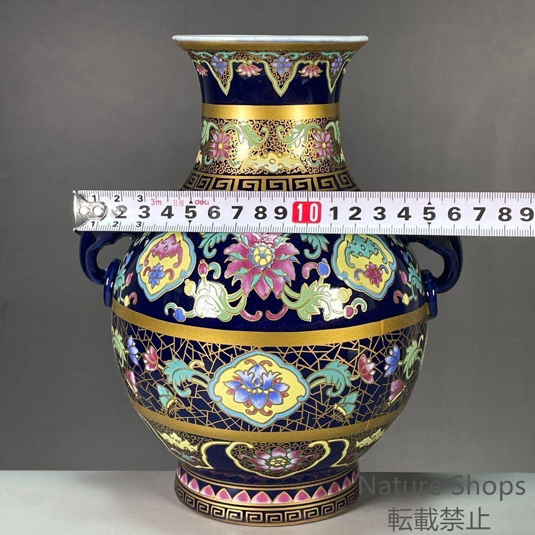 清乾隆蒔金琺瑯彩花鳥磁器王瓶 景徳鎮 努め 陶磁器 装飾