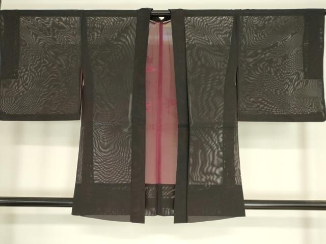 平和屋着物▽羽織 スリーシーズン 春夏秋 塵除け 紗 竜田川文 正絹