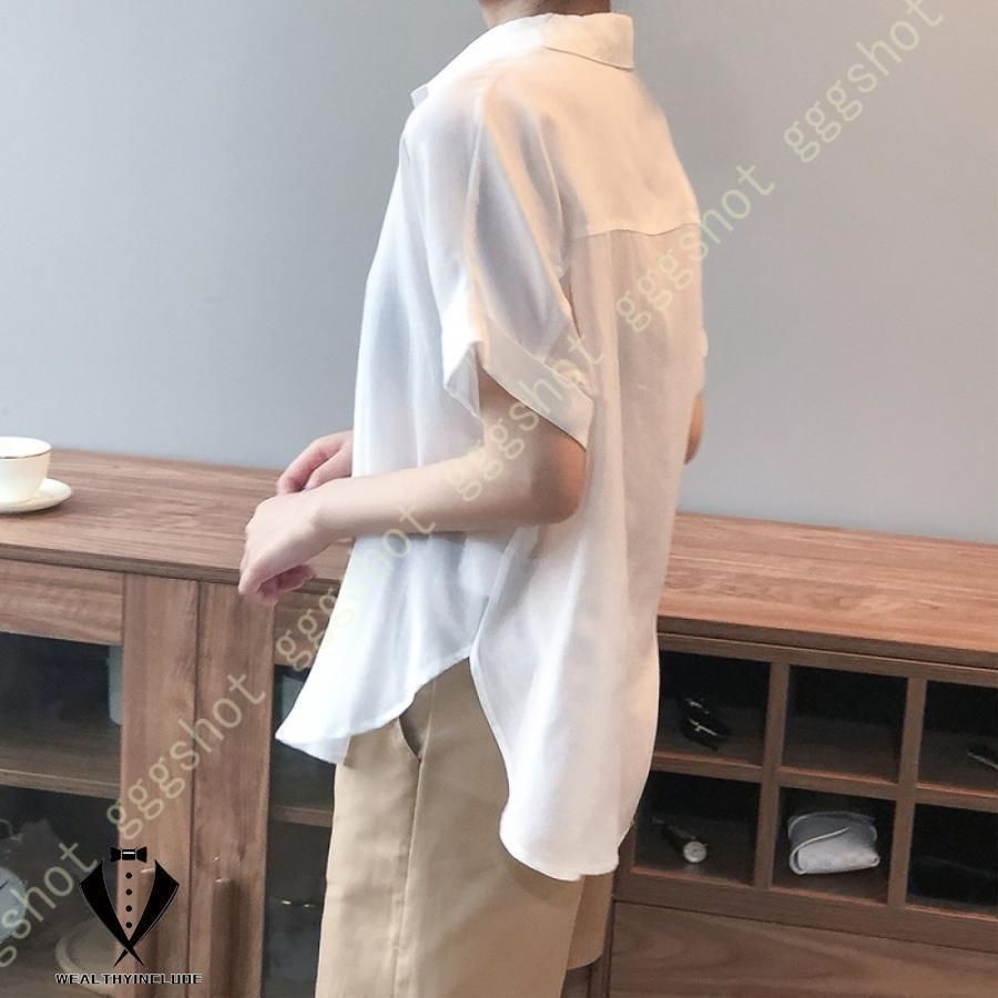 レーヨン シャツ ブラウス レディース トップス 無地 レーヨンシャツ 半袖 Vネック ゆったり 着痩せ 可愛い おしゃれ ボリュームスリーブ レーヨン シャツ ブラウス レディース トップス 無地 レーヨン