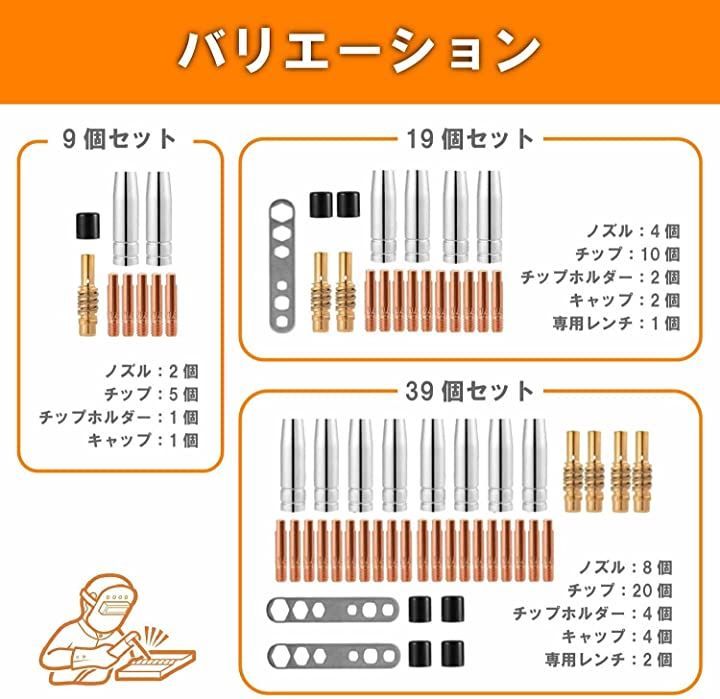 shymie 半自動 溶接機 チップ ノズル コンタクト ホルダー トーチ 0.8