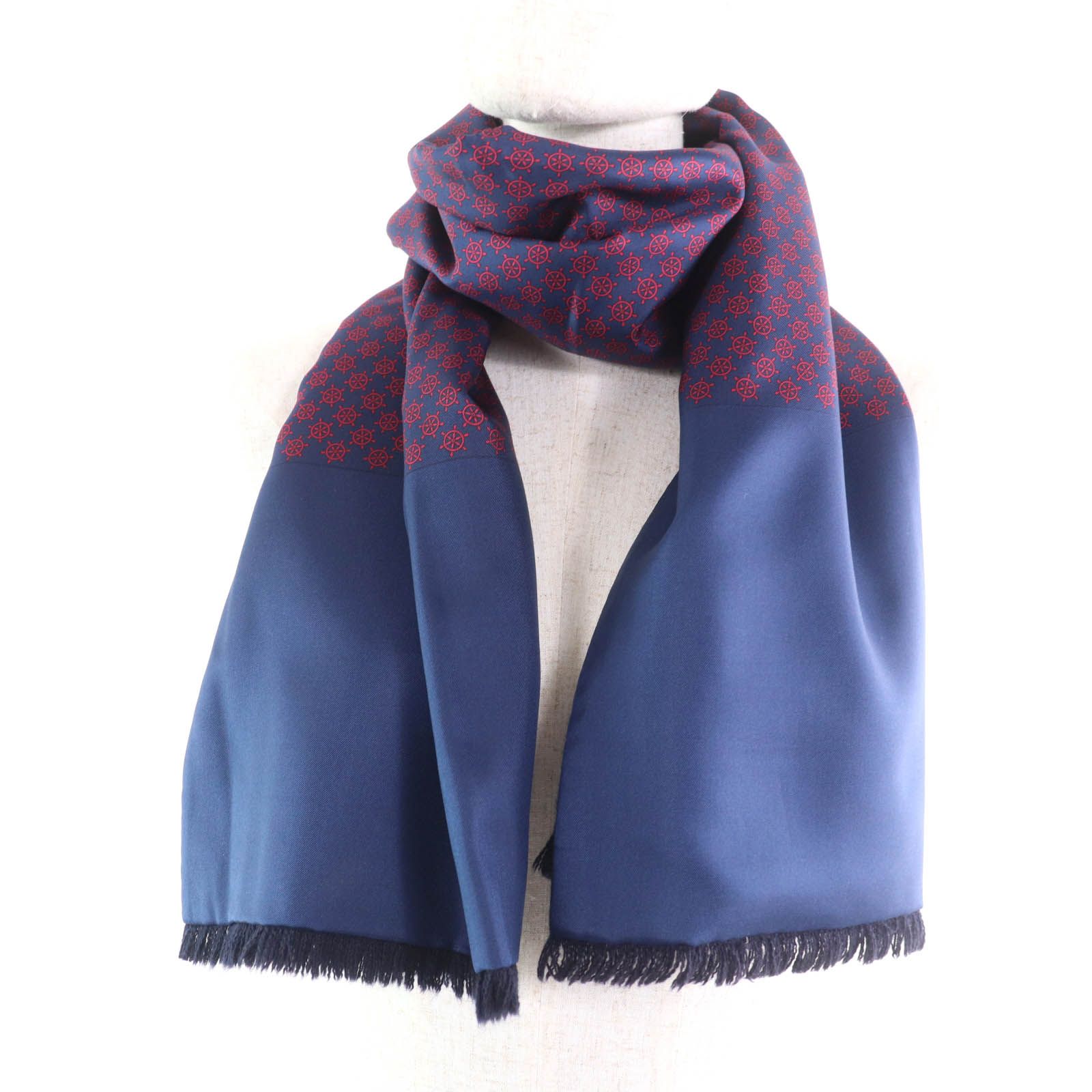 【美品】HERMESエルメス　シルク100%アンゴラ100%リバーシブルマフラー エルメス マフラー アンゴラ100% / SILK100% フェザー オレンジ