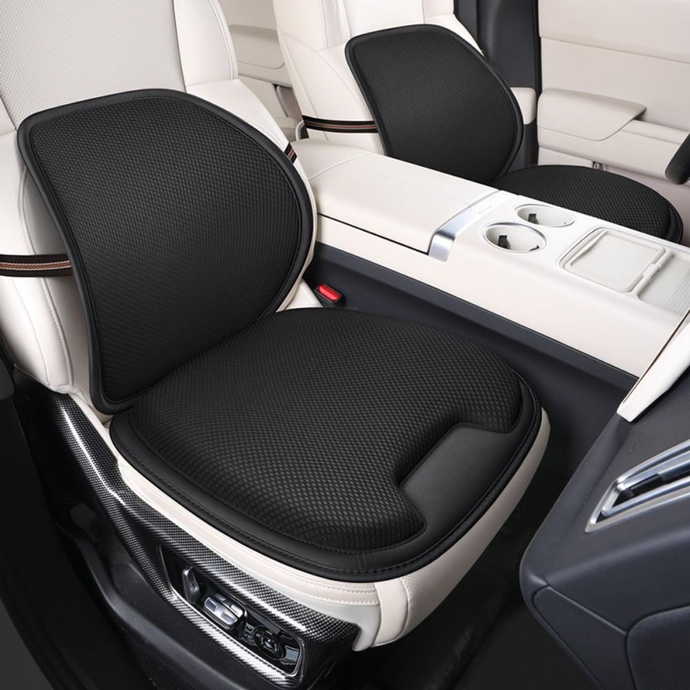車用 シートカバー マット クッション 背もたれクッション シートクッション チェアクッション カークッション 腰当て ビジネスチェア オフィス 運転席 腰 座席 快適 フィット スタイリッシュ フェイクレザー ピンク ブラック コーヒー ベージュ グレー