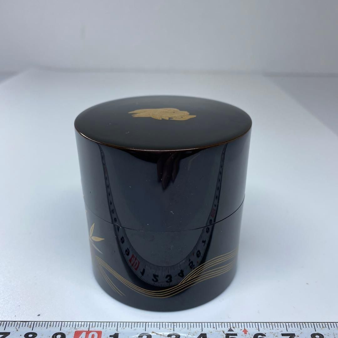 逢絢亭】茶道具 棗 紫寿茶器 京塗 藤蒔絵 表千家書付 初瀬川柳庵 共