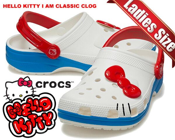 のめページ Hello Kitty x Crocs Classic Clog (I AM/ White/ Blue/ Red