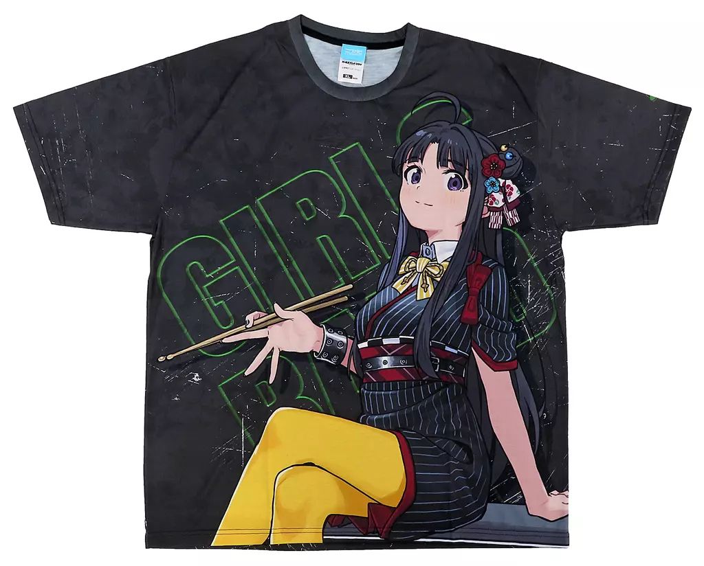 【】Tシャツ 安和すばる 描き下ろし両面フルグラフィックTシャツ アー写Ver. ダークグレイ XLサイズ 「ガールズバンドクライ」