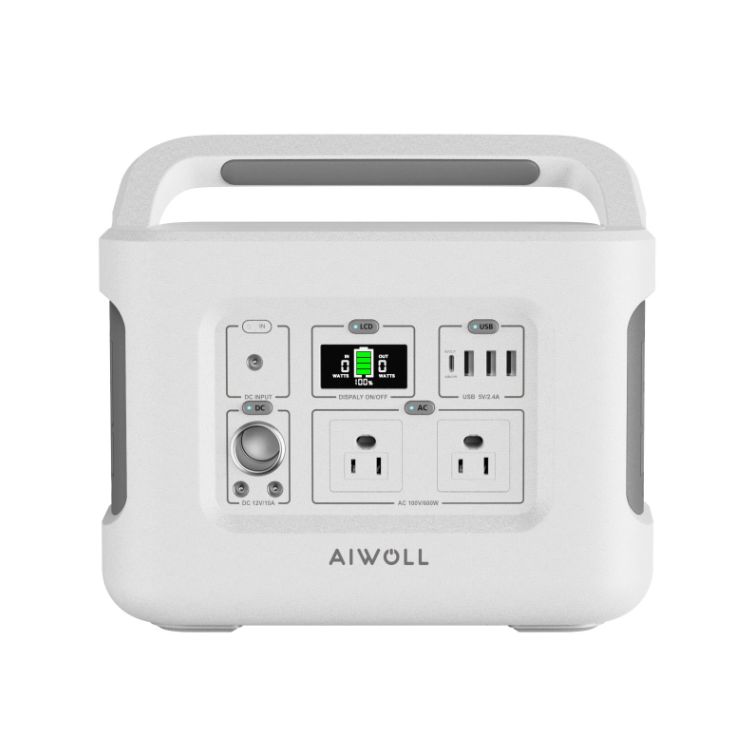 EEIVOL 600Wポータブル電源 純正弦波 大容量ポータブルバッテリー 充放電サイクル3 000回以上パススルー機能付き 高速充電 PSE認証済 LEDライト付き