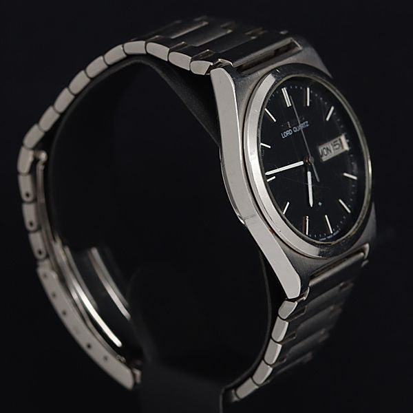 セイコー ロードクオーツ 7853-8000 QZ デイデイト 黒文字盤 メンズ