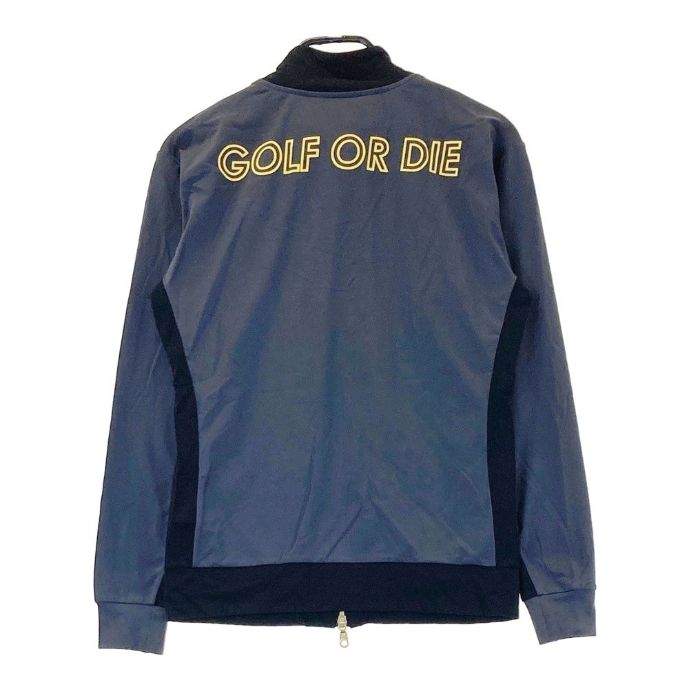 サイズ 44 MARK-LONA マークアンドロナ 裏起毛 ナイロン ジップジャケット スカル 総柄 ブラック系 240101499994 ゴルフウェア メンズ ストスト