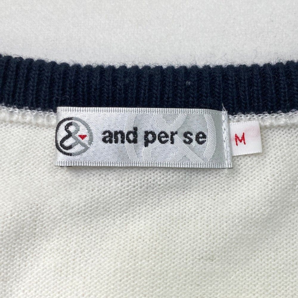 サイズ：M AND PER SE アンパスィ ウール混 ニットセーター