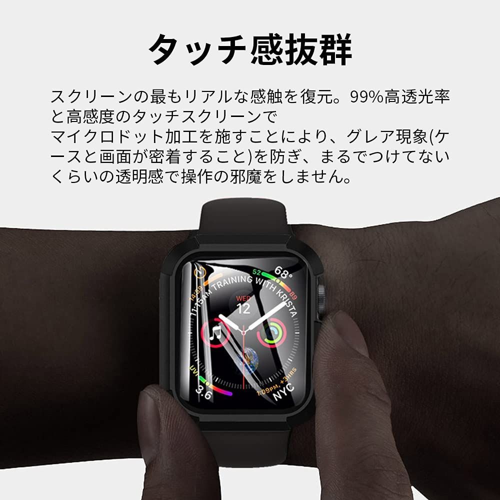 送料無料】 40mm_ブラック 【2枚】YUGYUG for Apple Watch Series SE2 ...