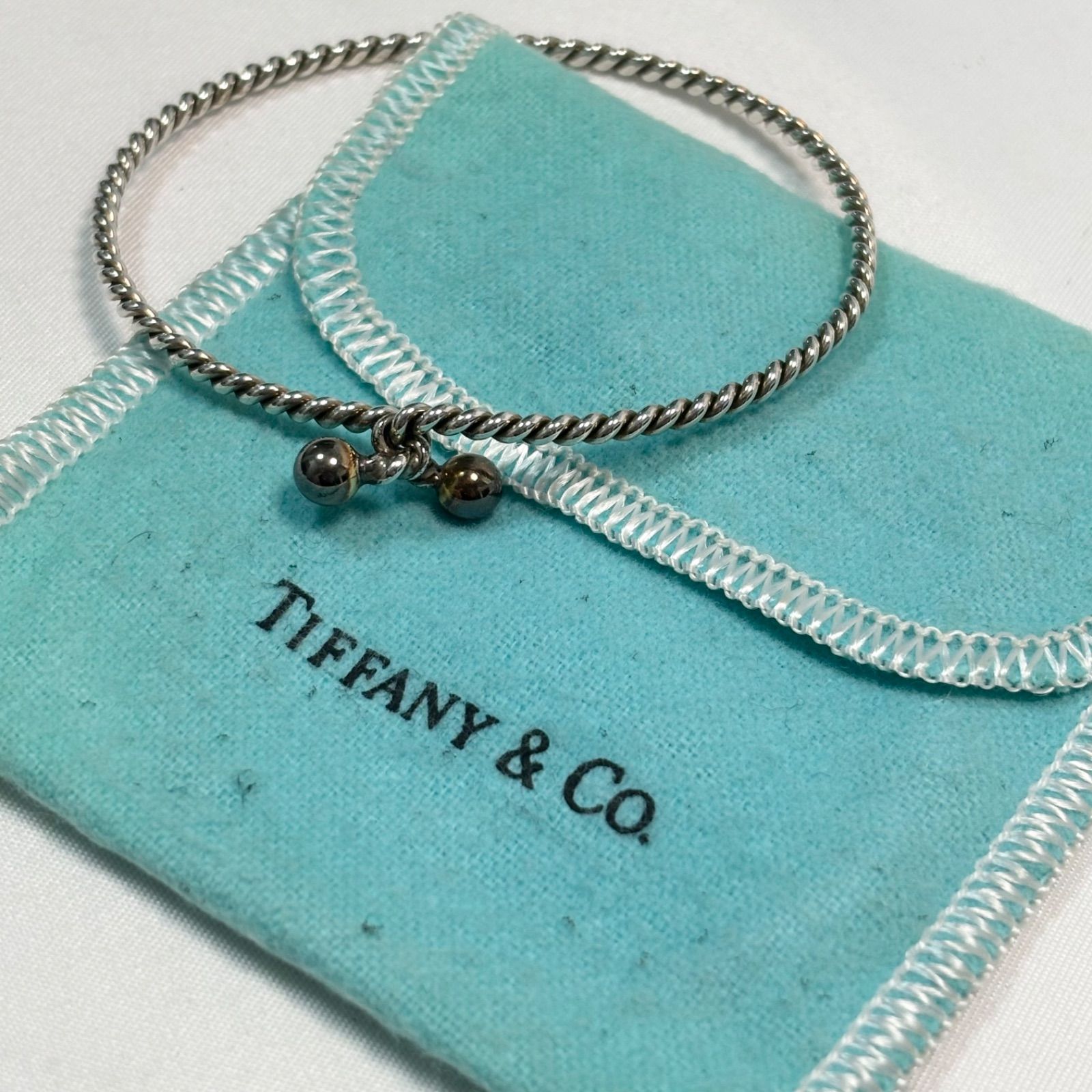 美品 Tiffany & Co. ティファニー ツイスト ブレスレット バングル TIFFANY & Co. ティファニー ツイストバングル
