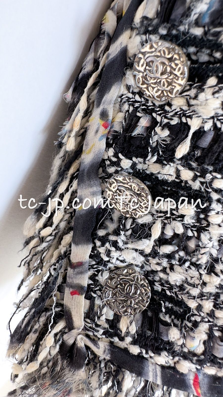 超美品 シャネル カーディガン CHANEL ネイビーカシミア・チェーン F34kokojapan